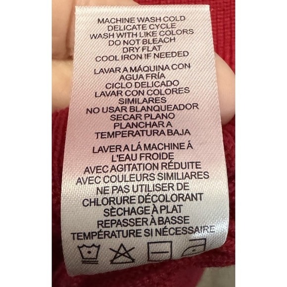 Nina Leonard Sweater Sheath Dress Size Large Red Balloon Sleeves - Picture 11 of 11